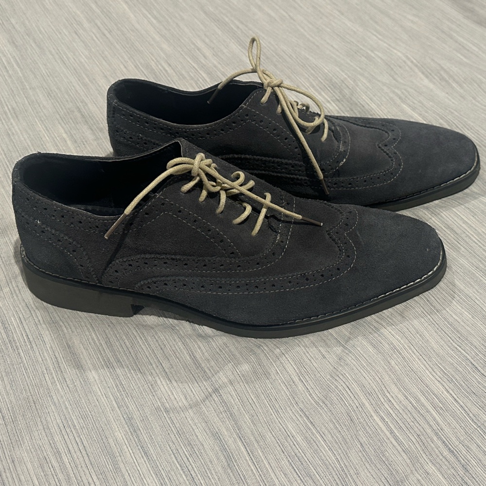 Joseph Abboud Grey Suede Oxfords